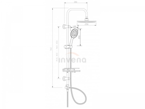 Invena CORSO zuhanyszett, 3 funkciós, fejzuhannyal, króm