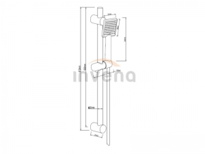 Invena PATRAS zuhanyszett, 1 funkciós, fekete, waterplating bevonat