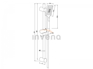 Invena NYKS zuhanyszett, 3 funkciós, fekete, waterplating bevonat