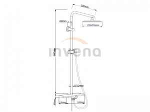 Invena SVART BASIC zuhanyszett, 3 funkciós, fejzuhannyal, fekete, waterplating bevonat