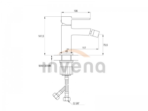 Invena GLAMOUR Bidécsaptelep, fekete, waterplating bevonat