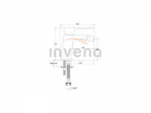 Invena PAROS BLACK Bidécsaptelep, álló, fekete, waterplating bevonat