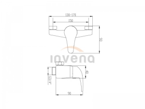 Invena AVA NEW zuhanycsaptelep, fali, zuhanyszett nélkül, króm