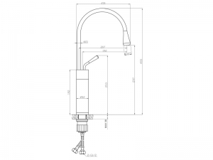 Invena GABRO magasított mosdó csaptelep, fekete-arany, PVD/Waterplating