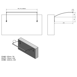 TREX TOUCH LED  világítás 77cm 12W, sensor, hliník (ED472)